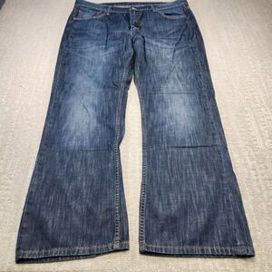 Levis 527 Jeans Men 38x30 Slim Bootcut Whiskers Marble Cowboy Denim Western